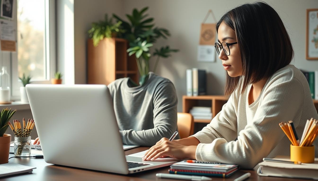 Structured study materials and learning resources on a desk